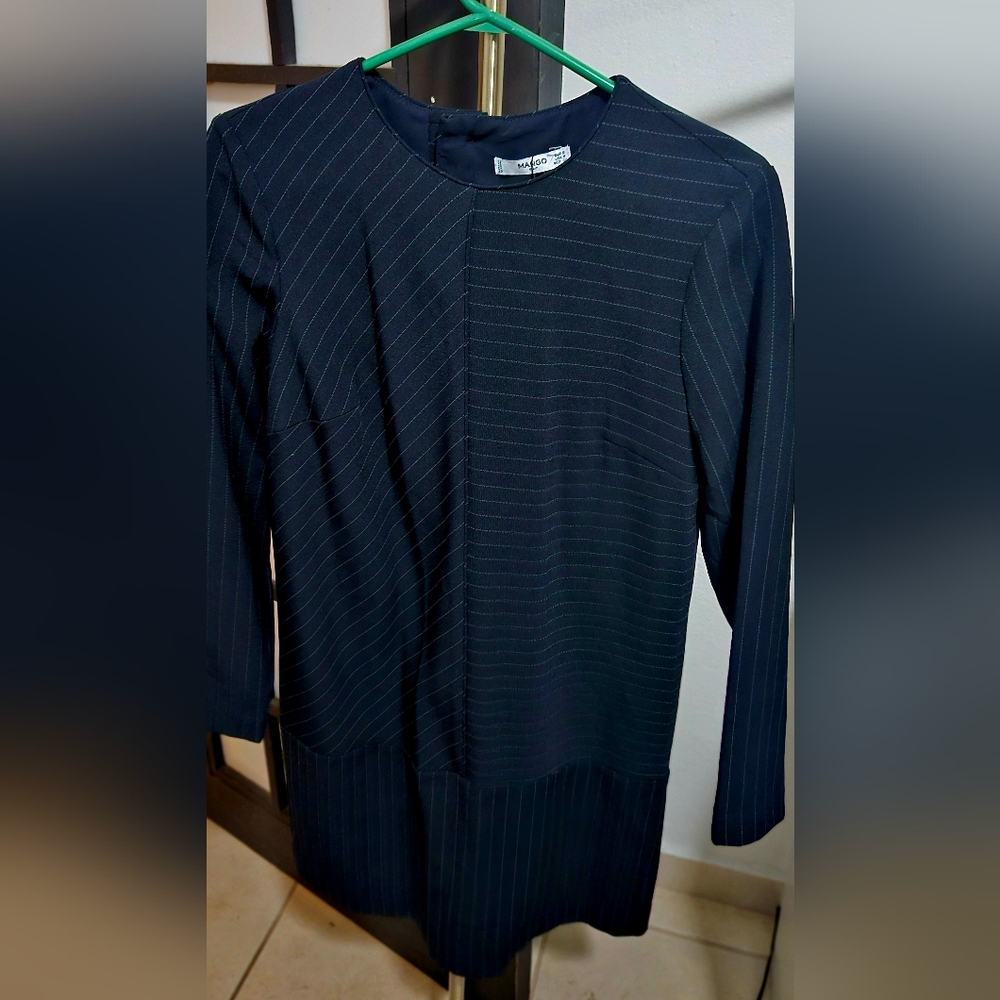 Mango Black Long Sleeve Dress